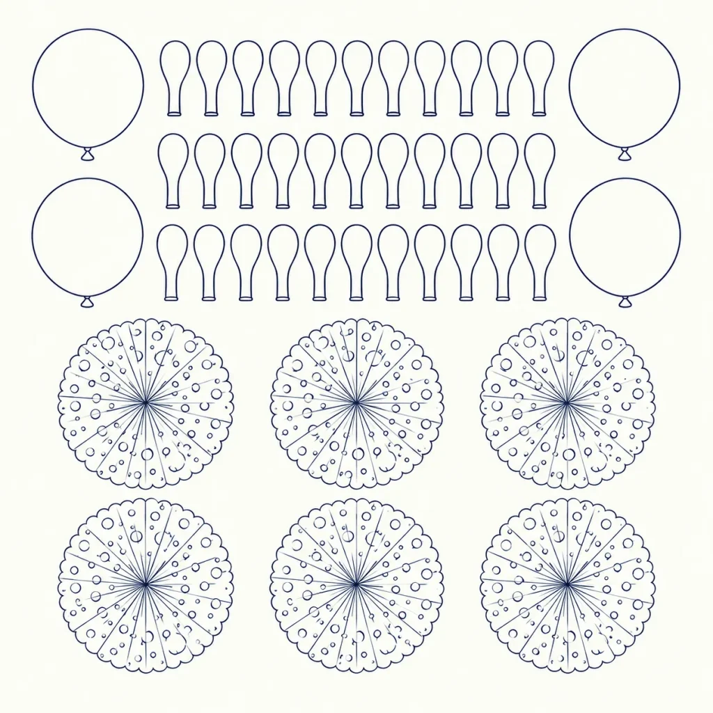 Confetti Club Balloon Arch Kit, line drawing