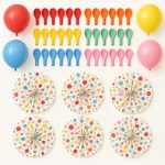 Confetti Club Balloon Arch Kit, everything in the set laid out