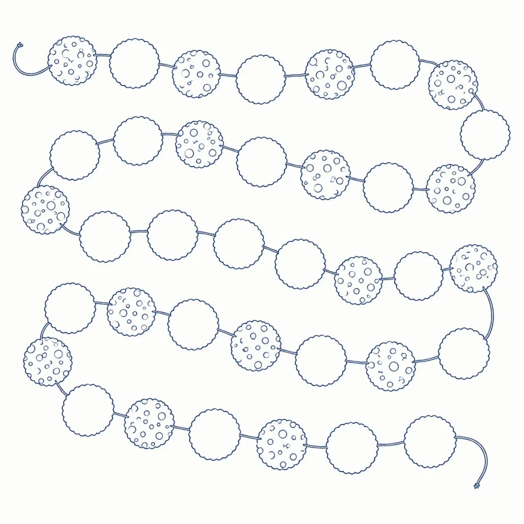 Confetti Club Circle Garland, line drawing