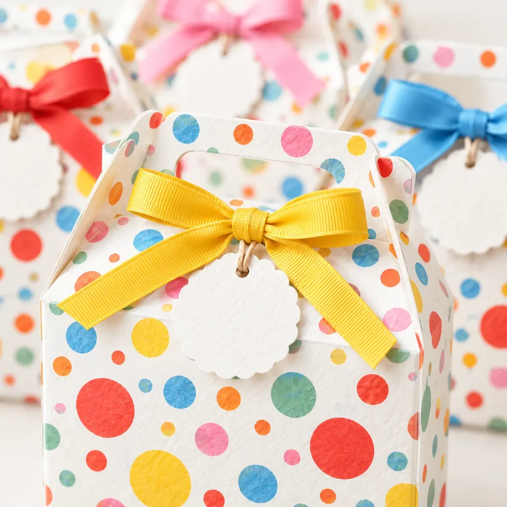 Confetti Club Favor Boxes close up
