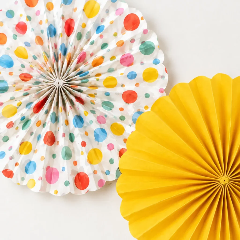 Confetti Club Paper Fan Wall close up
