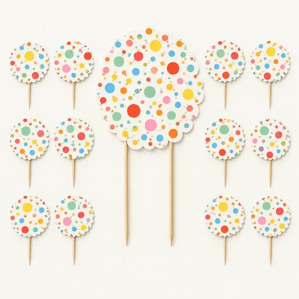 Confetti Club Topper Set, everything in the set laid out