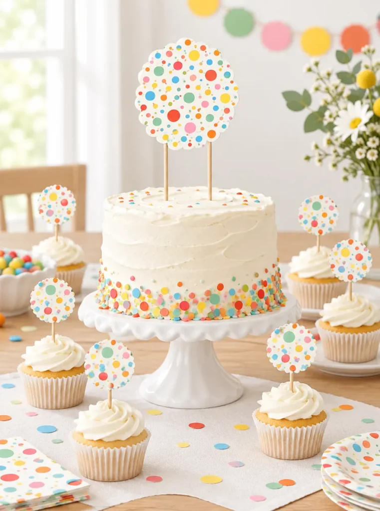 Confetti Club Topper Set set up at a party