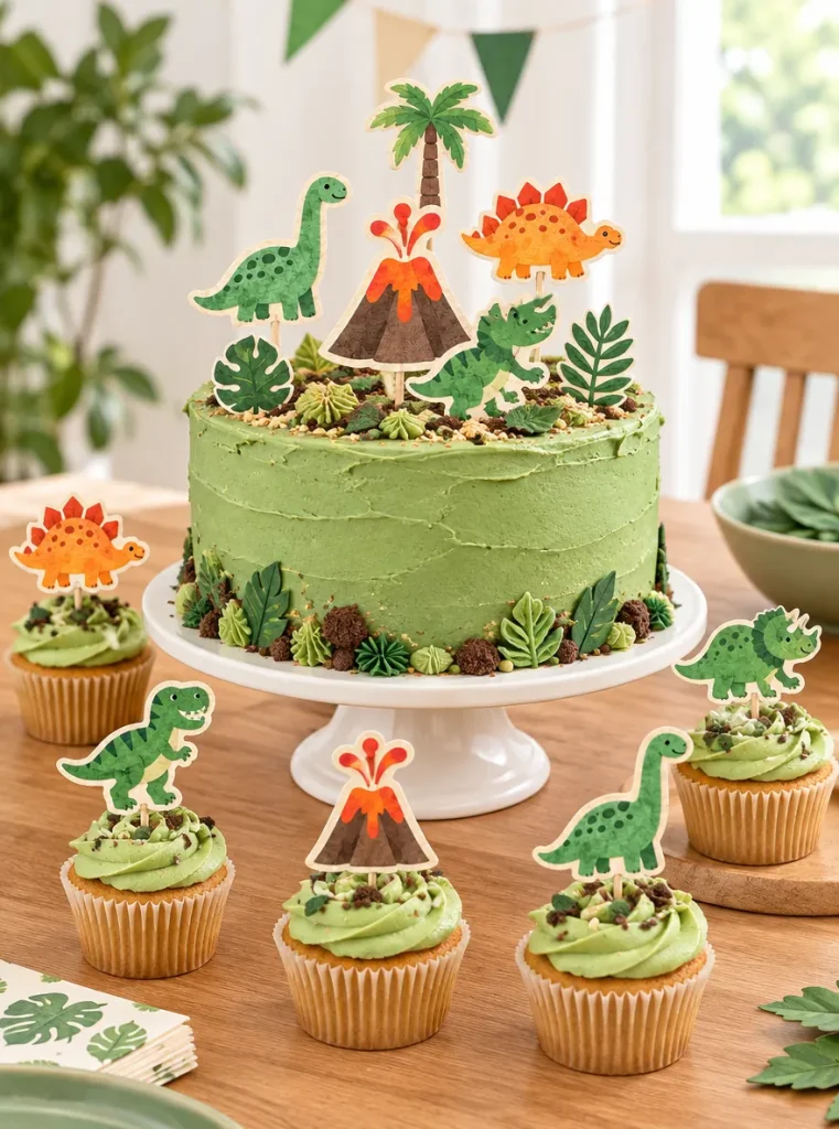 Dino Dig Topper Set set up at a party