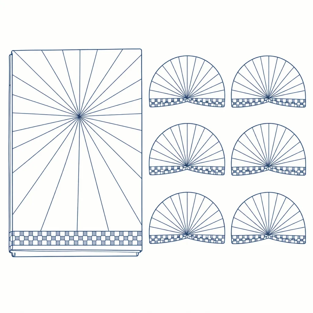 Disco Rays Backdrop Kit, line drawing
