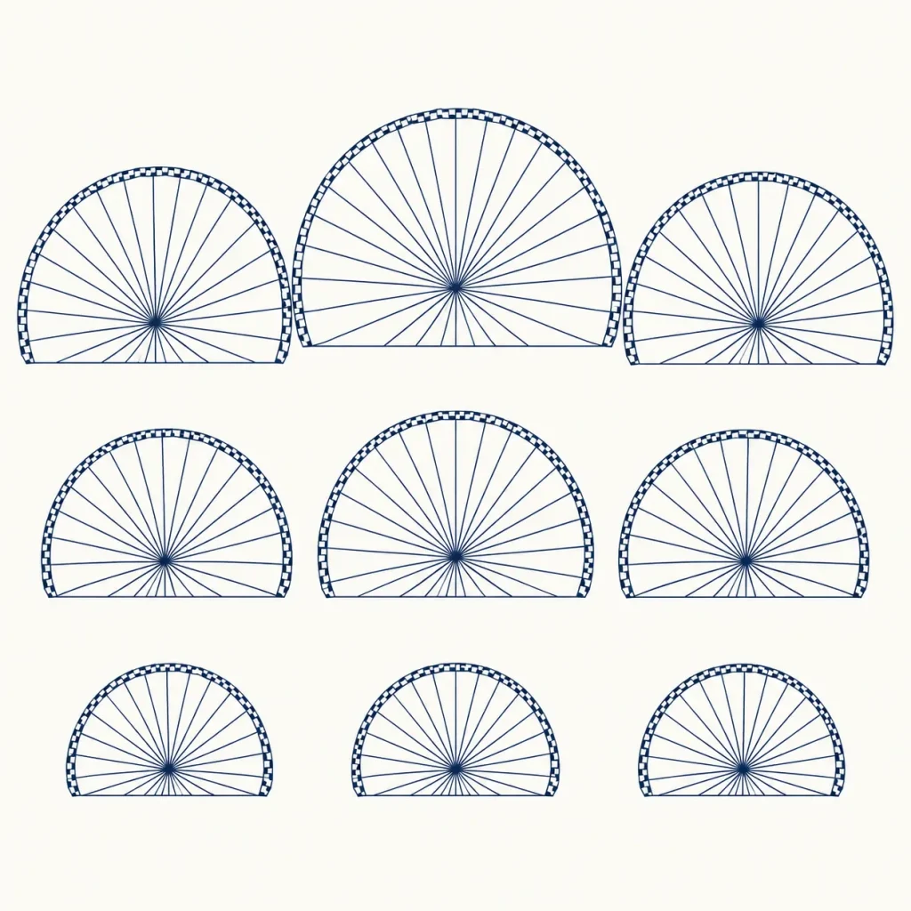 Disco Rays Sunburst Fan Wall, line drawing