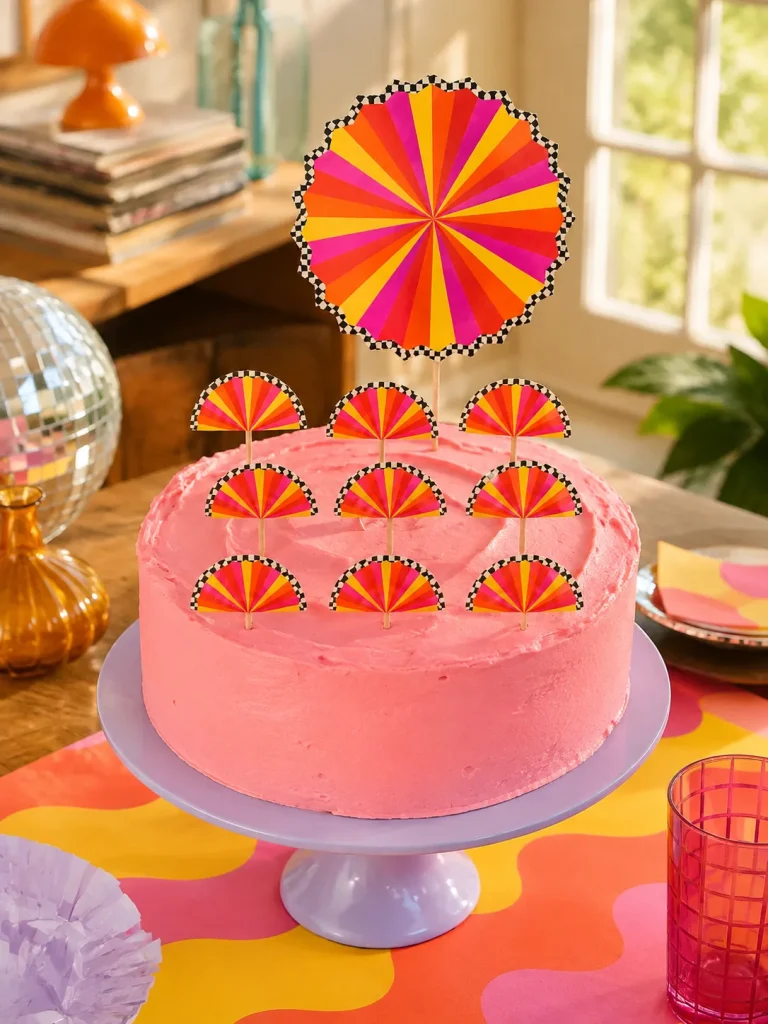 Disco Rays Topper Set set up at a party