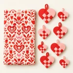 Folk Hearts Backdrop Kit, everything in the set laid out