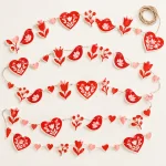 Folk Hearts Garland, everything in the set laid out