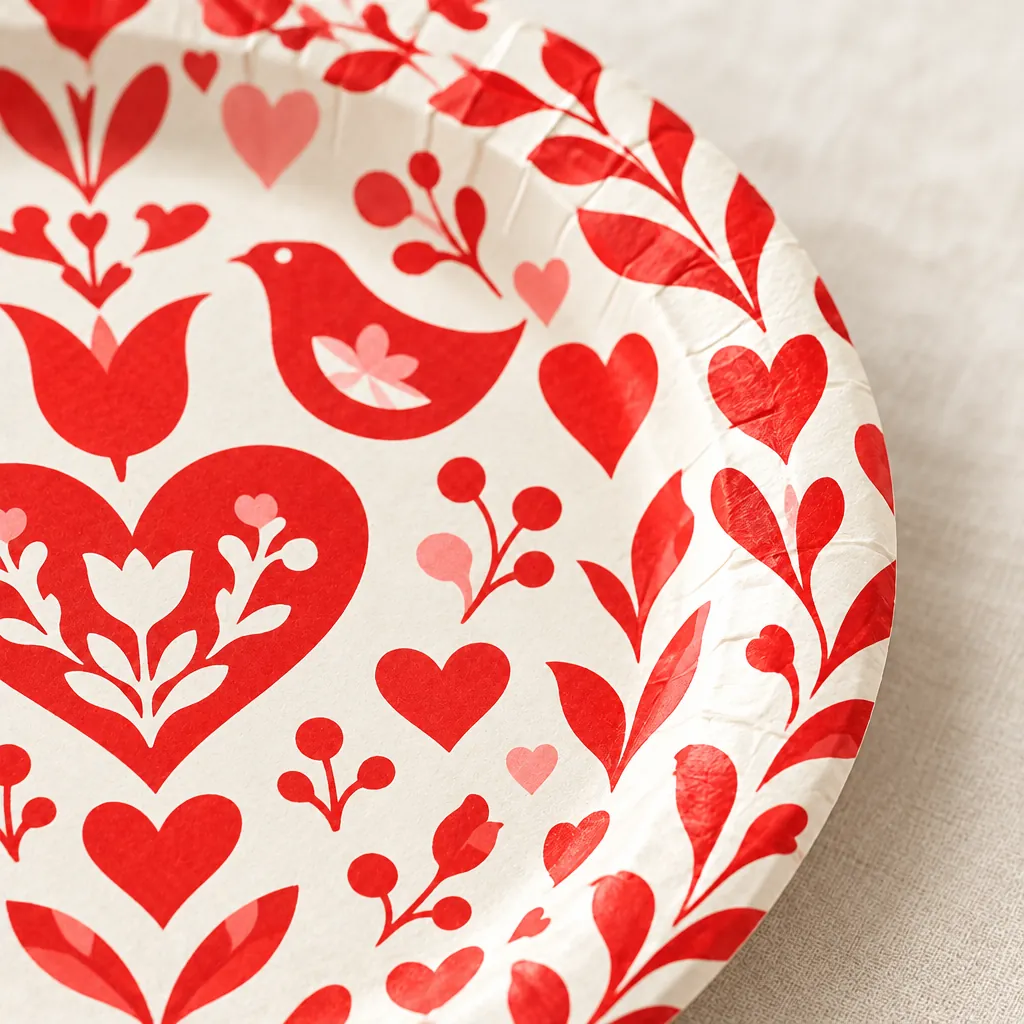 Folk Hearts Table Set close up