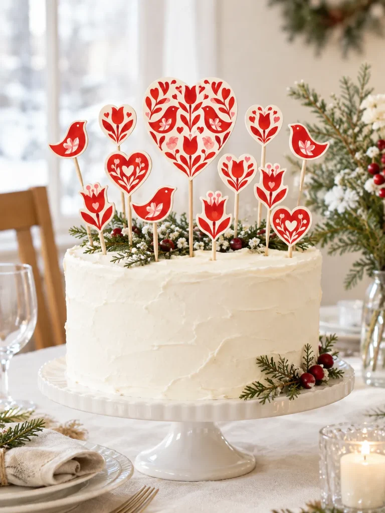 Folk Hearts Topper Set set up at a party