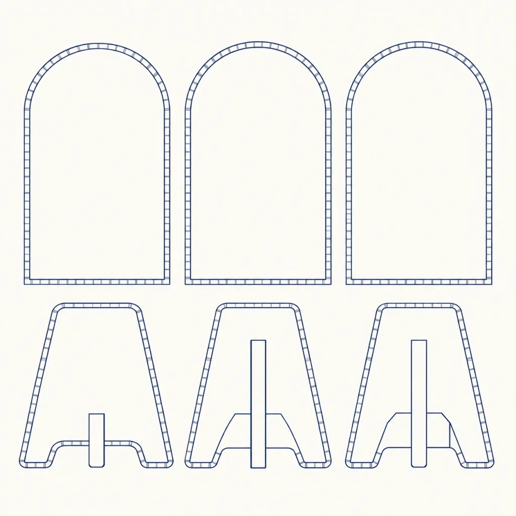Lemon Grove Arch Panel Set, line drawing