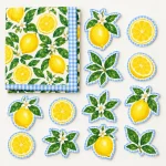 Lemon Grove Backdrop Kit, everything in the set laid out