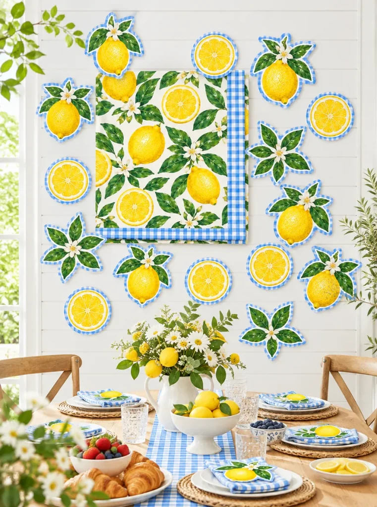 Lemon Grove Backdrop Kit set up at a party