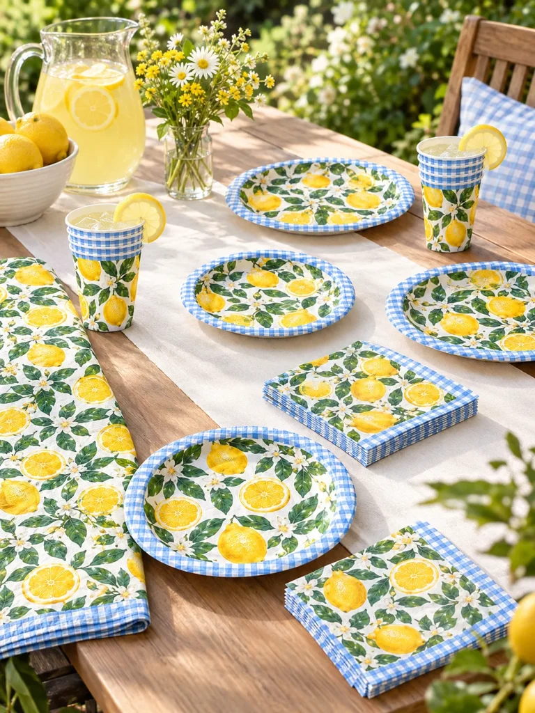Lemon Grove Table Set set up at a party