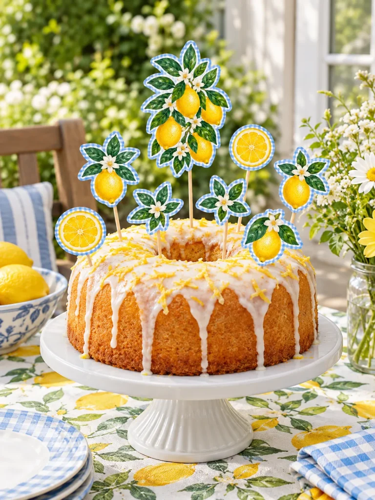 Lemon Grove Topper Set set up at a party