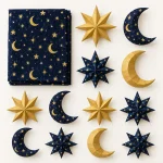 Night Sky Backdrop Kit, everything in the set laid out