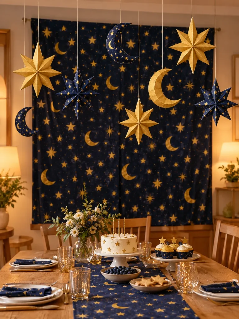 Night Sky Backdrop Kit set up at a party