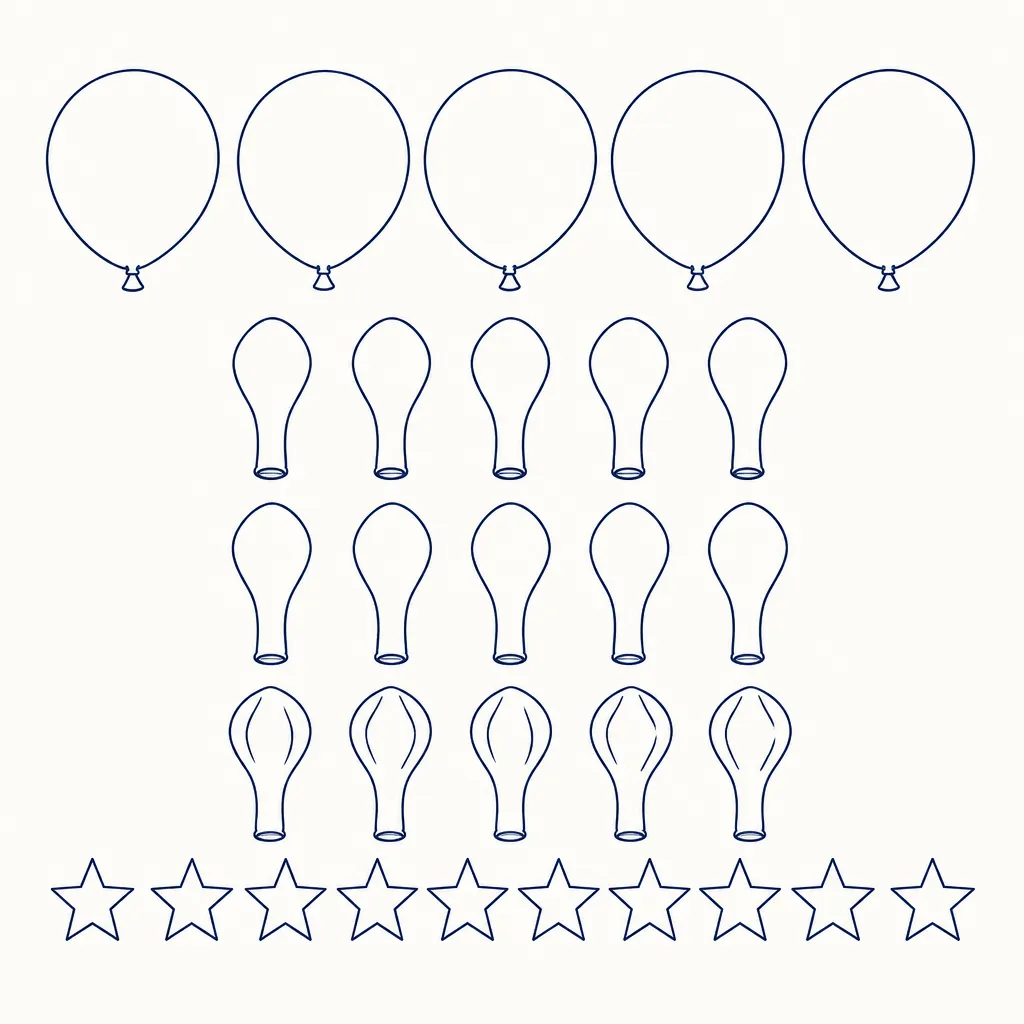 Night Sky Balloon Arch Kit, line drawing