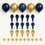 Night Sky Balloon Arch Kit, everything in the set laid out