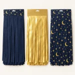 Night Sky Fringe Curtain, everything in the set laid out