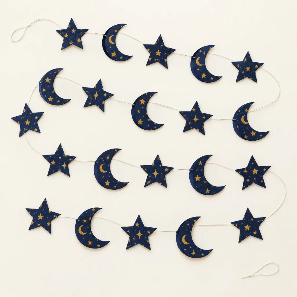 Night Sky Star Garland, everything in the set laid out