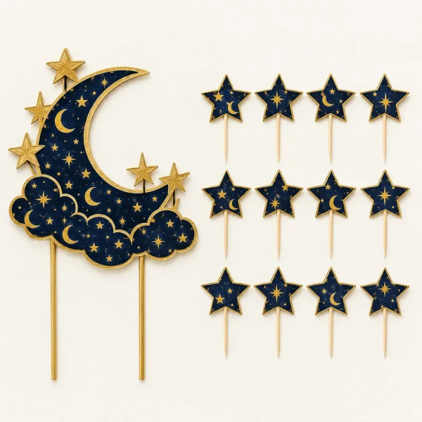Night Sky Topper Set, everything in the set laid out