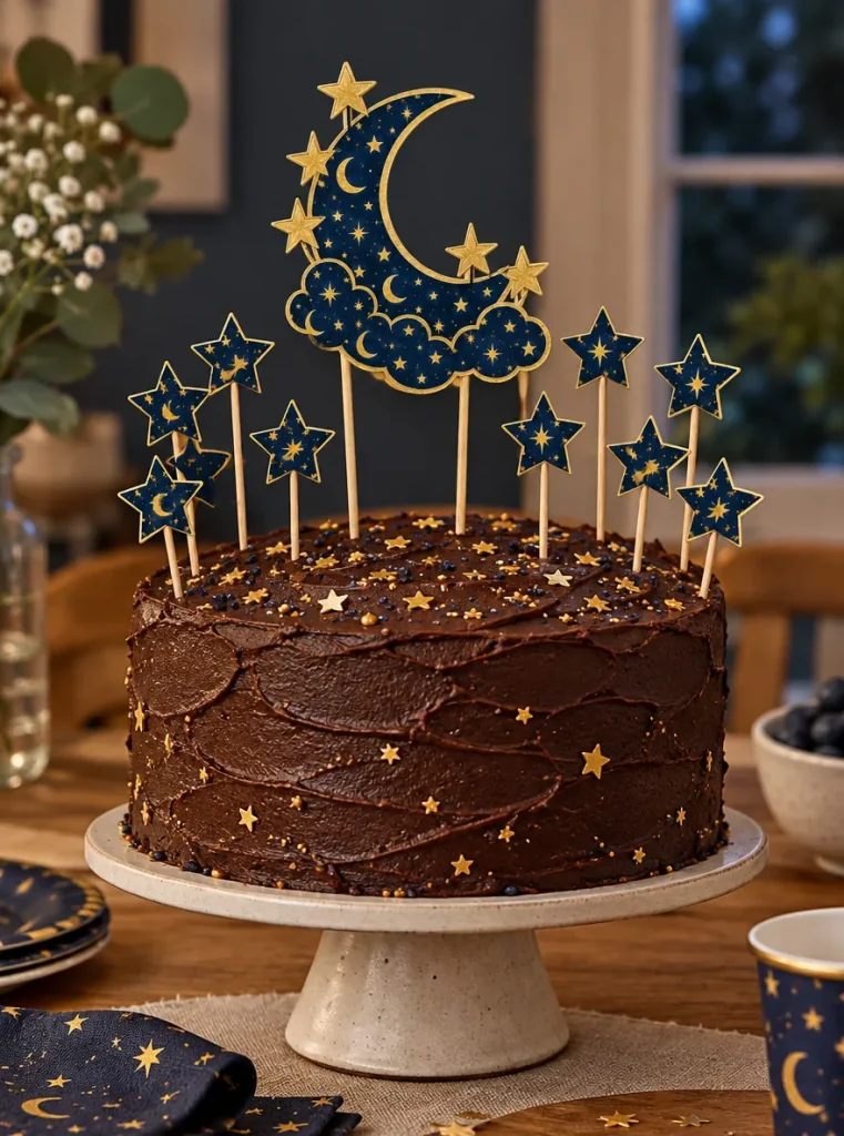 Night Sky Topper Set set up at a party