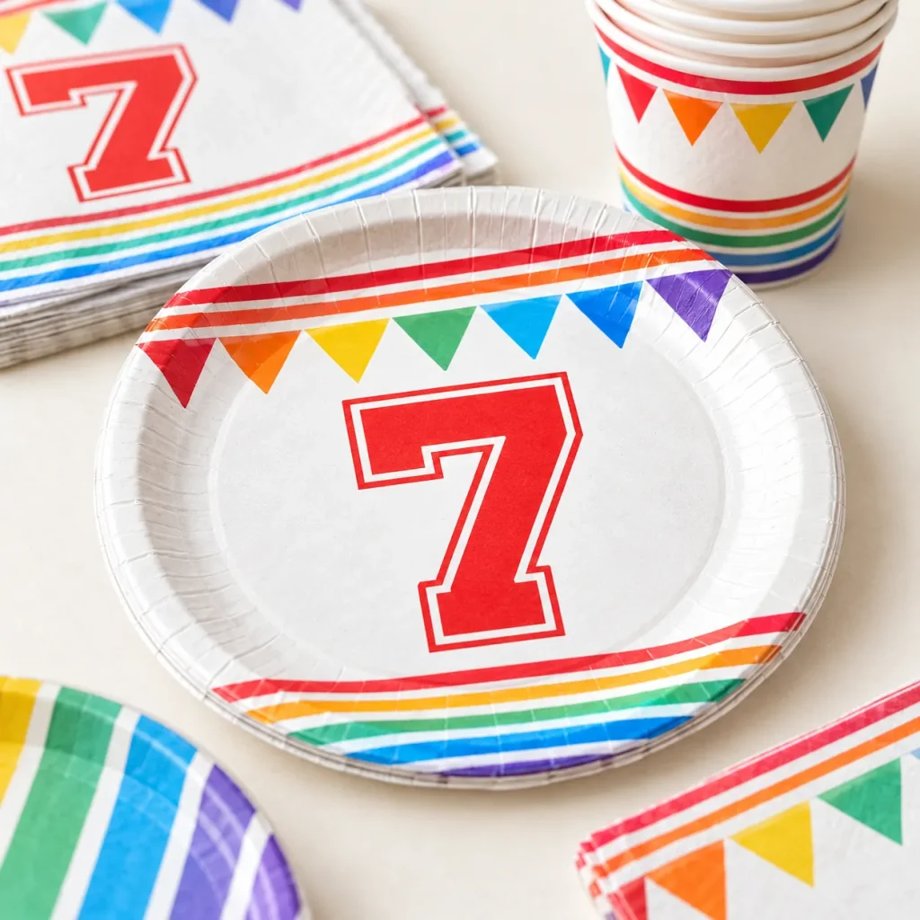Varsity Birthday Table Set close up