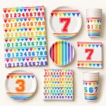 Varsity Birthday Table Set, everything in the set laid out