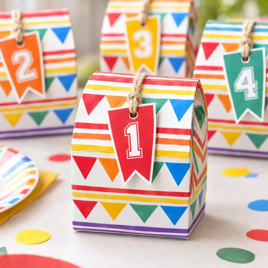 Varsity Favor Boxes close up