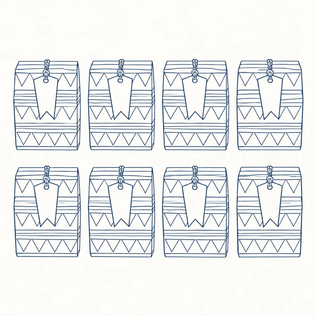 Varsity Favor Boxes, line drawing
