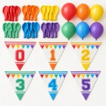 Varsity Mini Balloon Garland Kit, everything in the set laid out