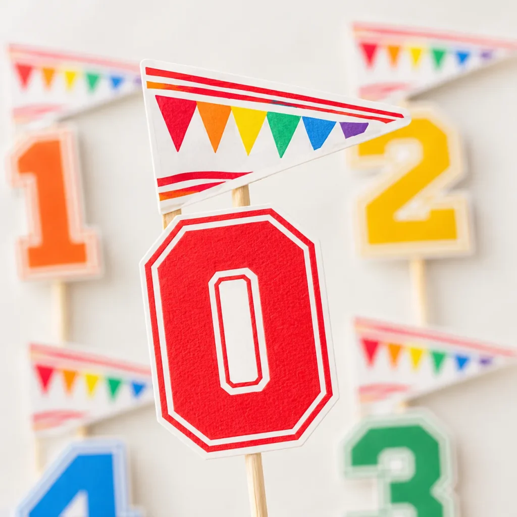 Varsity Number Topper Set close up