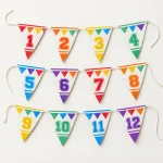 Varsity Pennant Garland, everything in the set laid out