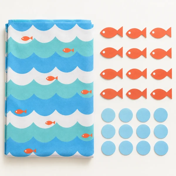 Wave Club Backdrop Kit, everything in the set laid out