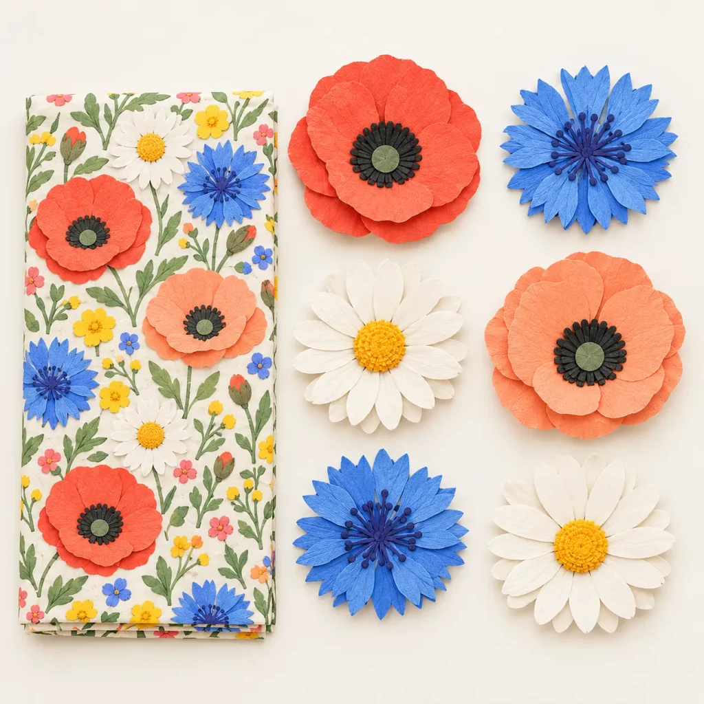 Wildflower Backdrop Kit, everything in the set laid out