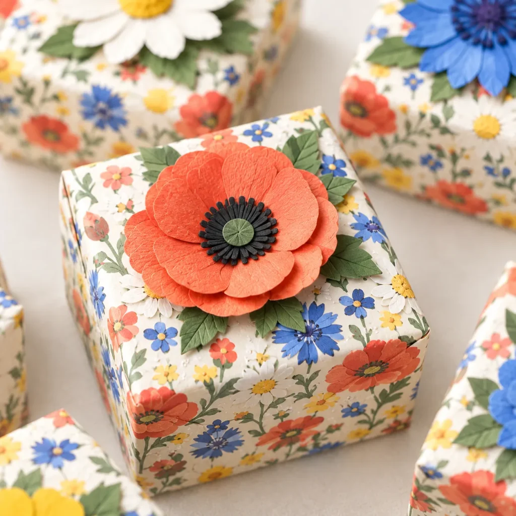 Wildflower Favor Boxes close up