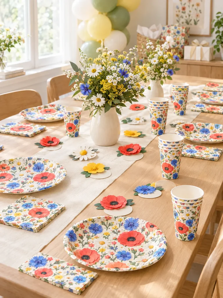 Wildflower Table Set set up at a party