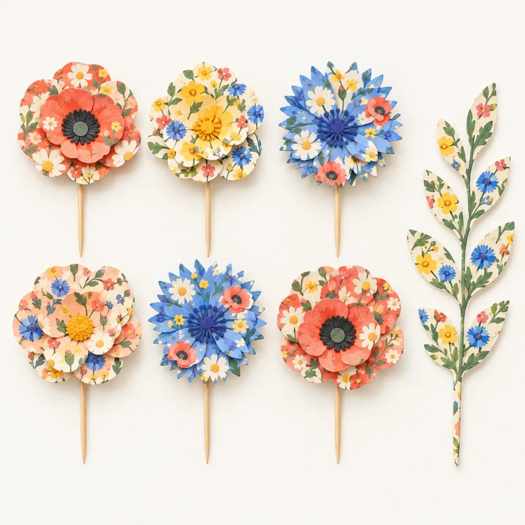 Wildflower Topper Set, everything in the set laid out